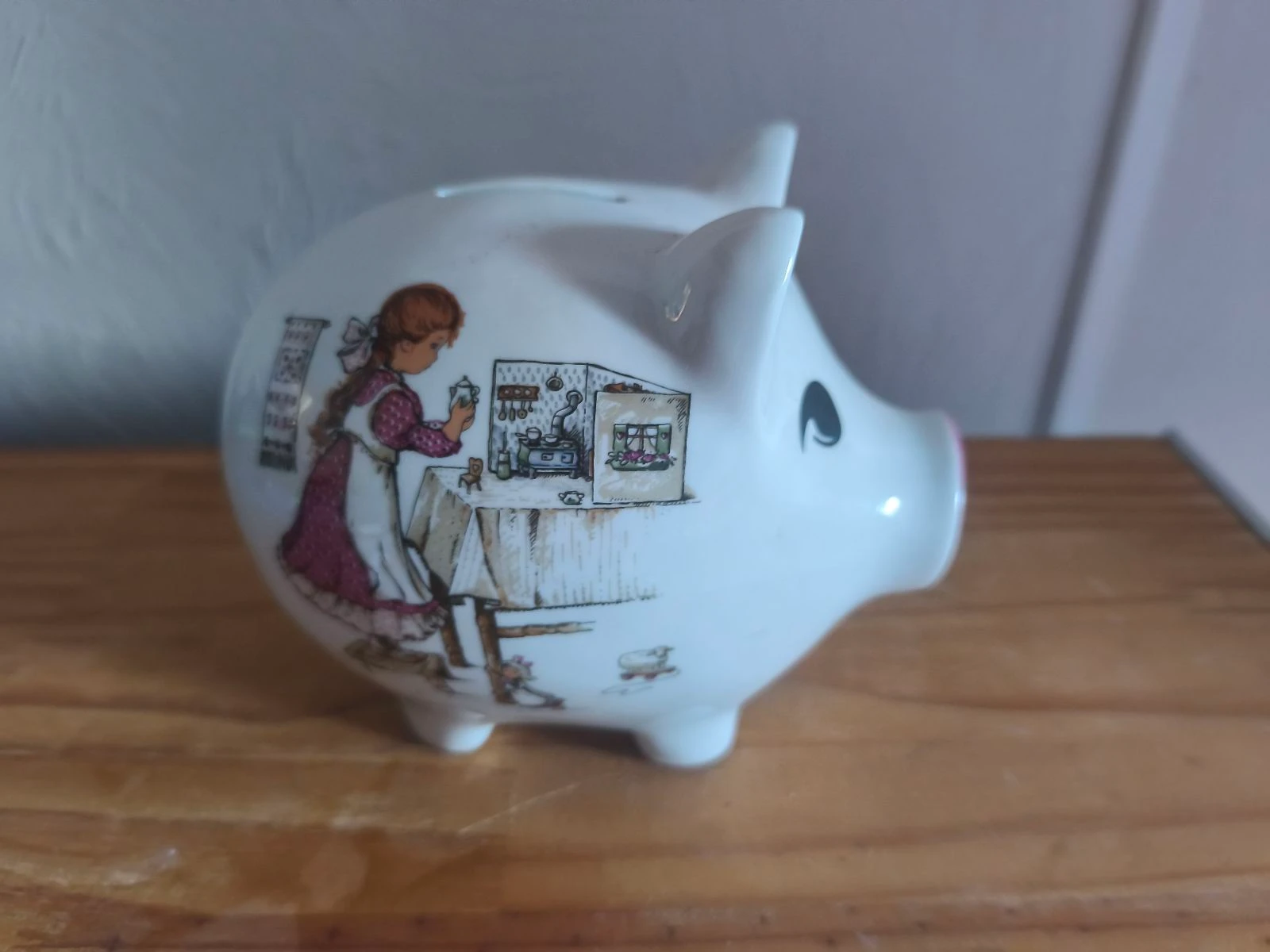 Tirelire cochon en porcelaine Winterling Bavaria – Décor enfants vintage